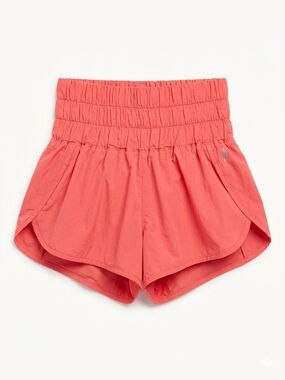 Free People FP Movement Way Home High-Waisted Shorts - Coral (XS)